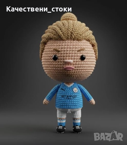 Ръчно плетена кукла на Ерлинг Холанд, снимка 2 - Кукли - 52459920