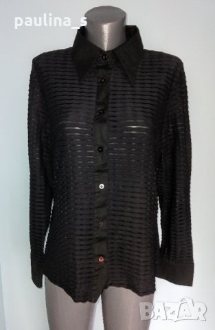Дизайнерска еластична комбинирана риза" Bernardi" Italy / голям размер , снимка 2 - Ризи - 14269129