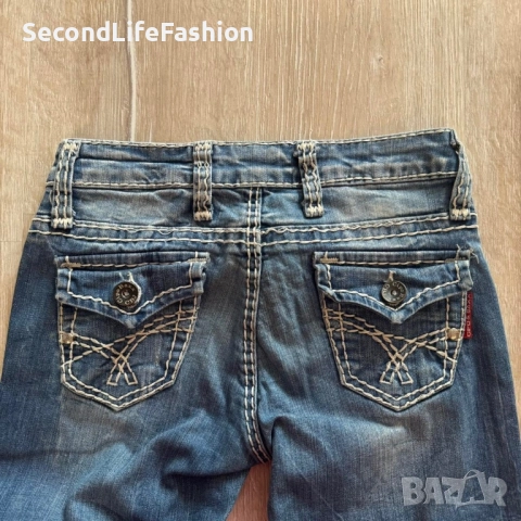 Дамски тесни дънки Cipo & Baxx с ниска талия, размер 25/34, синьо-избелели, снимка 7 - Дънки - 52574712