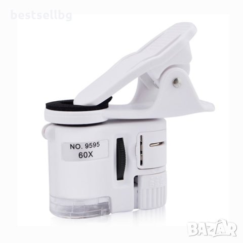 Лупа микроскоп UV лед осветление увеличение 60Х телефон макро обектив, снимка 4 - Други инструменти - 29016954