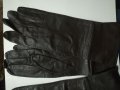 Дълги тъмно кафяви дамски ръкавици естествена кожа, снимка 5