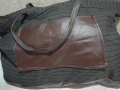 Голяма торба сак плат и кожа нов 62х48 см, снимка 4