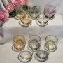 Винтидж стъклен комплект Roly Poly от 10 чаши в различни цветове., снимка 2