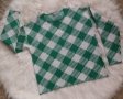 МЕКИЧКА и плътна блуза в зелено-бяло каре , снимка 1