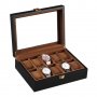 Луксозна черна дървена кутия за часовници, снимка 1