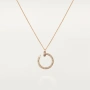 CARTIER Nail Juste un Clou Rose Gold Paved Diamonds Дамско Колие Пирон, снимка 9