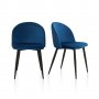 Син стол / комплект от два трапезни стола / столове с мека седалка и облегалка МОДЕЛ 102, снимка 1 - Столове - 33460079