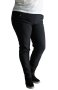 Дамски ватиран спортно-елегантен панталон в черно с елегантна шарка, снимка 1 - Панталони - 43046432