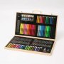Арт комплект Дървен куфар 180 елемента , пастели, флумастри, водни боички, моливи, снимка 2