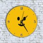 Стенен Часовник - Жълт Часовник Усмихната Емотиконка