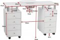 *Маса за маникюр с прахоуловител Distal 120 x 47 x 75,6 см, снимка 3
