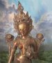53 см голяма статуетка пластика фигура метал Богиня с ваджра, снимка 1 - Антикварни и старинни предмети - 33492892