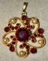 Старинна висулка с гранатови кристали и перли , снимка 2