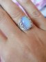 Сребърен пръстен с лунен камък - модел R106, снимка 1 - Пръстени - 43876985