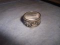 СТАР СРЕБЪРЕН МАРКОВ ПРЪСТЕН СРЕБРО 925 с ФЛОРАЛНИ НИЕЛО МОТИВИ Тип ХАЛКА 28749, снимка 3