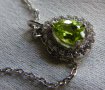 Сребърно колие с оливин и топази, снимка 1