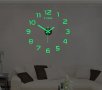 Светещ стенен часовник 40 см. Луминисцентен часовник за стена, светещ в тъмното 