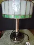 нощна лампа стъкло, метал 38 см, снимка 1