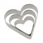 1281 Комплект метални форми за сладки сърца резци за тесто сърце 3 броя, снимка 4