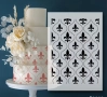 Fleur De Lys Флер Де Лис Хералдическа лилия голям стенсил шаблон украса торта боя Scrapbooking, снимка 1