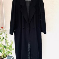 Дълго черно модерно палто,80% вълна, снимка 2 - Палта, манта - 35519840