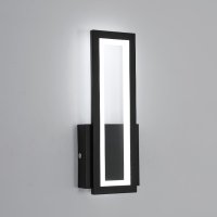 Lumiup Модерна черна LED стенна лампа, снимка 1 - Лед осветление - 43429958