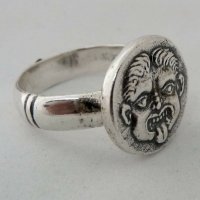 Сребърен пръстен с Горгона Медуза, размер по поръчка, снимка 2 - Пръстени - 32238367