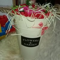 конус кашпа със сапунени рози , снимка 6 - Изкуствени цветя - 44004173