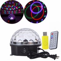 Bluetooth Диско лампа с вградени тонколонки + Флашка USB LED Light Magic Ball, снимка 6 - Крушки - 27151253