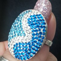 Сребърен пръстен с камъни "Swarovski" / проба 925 и печат Житен клас , снимка 8 - Пръстени - 29064168