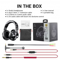 Студийни слушалки OneOdio A71,кабелни 6.35/3.5 мм, удължен boom микрофон , снимка 3 - Слушалки и портативни колонки - 36544442