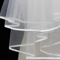 Бял булчински воал с гребен 2022 късо средна цена евтин софийски тюл, снимка 8 - Сватбени рокли - 35255619