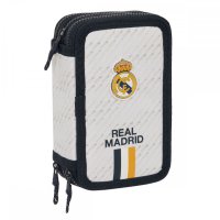 Троен несесер за моливи Real Madrid C.F. Бял 12.5 x 19.5 x 5.5 cm (36 Части), снимка 1 - Раници - 43377057