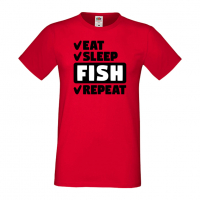 Мъжка тениска Fish 1,Eat,Sleep,Fish,Anime,Repeat,Ядене,Спане,Риба,Подарък,Повторение,Празник,, снимка 3 - Тениски - 36418956