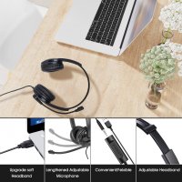 Нови USB слушалки с микрофон за офис, работа, бизнес с шумопотискане, снимка 7 - Слушалки и портативни колонки - 38686428