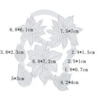Коледна Звезда с листа релефни контур силиконов молд щампа печат форма за торта украса фондан, снимка 2 - Форми - 27860831