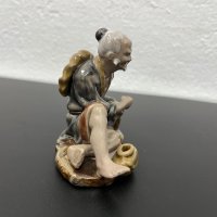 Китайска керамична фигура на рибар. №4775, снимка 4 - Колекции - 43072846