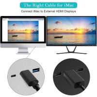 BENFEI USB C към HDMI кабел (4K @ 30Hz), USB Type C Thunderbolt 3 към HDMI кабел -100 см, снимка 5 - Кабели и адаптери - 36672557
