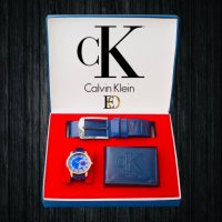 Комплект Calvin Klein колан часовник портфейл, снимка 1 - Мъжки - 32548851