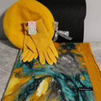 Комплект съдържащ кашмирен шал, барета , ръкавици и луксозна кутия, снимка 4 - Шалове - 35017695