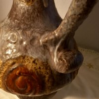 Немска керамична кана ваза ръчна изработка , снимка 6 - Вази - 35355412