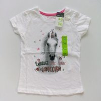 Тениска за момиче с еднорог, размер 3-4 години, ръст 104 см, снимка 1 - Детски тениски и потници - 27401658