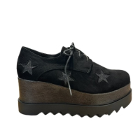 Черни дамски обувки с платформа , снимка 4 - Дамски елегантни обувки - 44879031