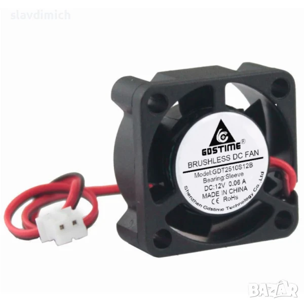 НОВ вентилатор Sleeve dc 12V 0.06A 25mm 2 pin, снимка 1
