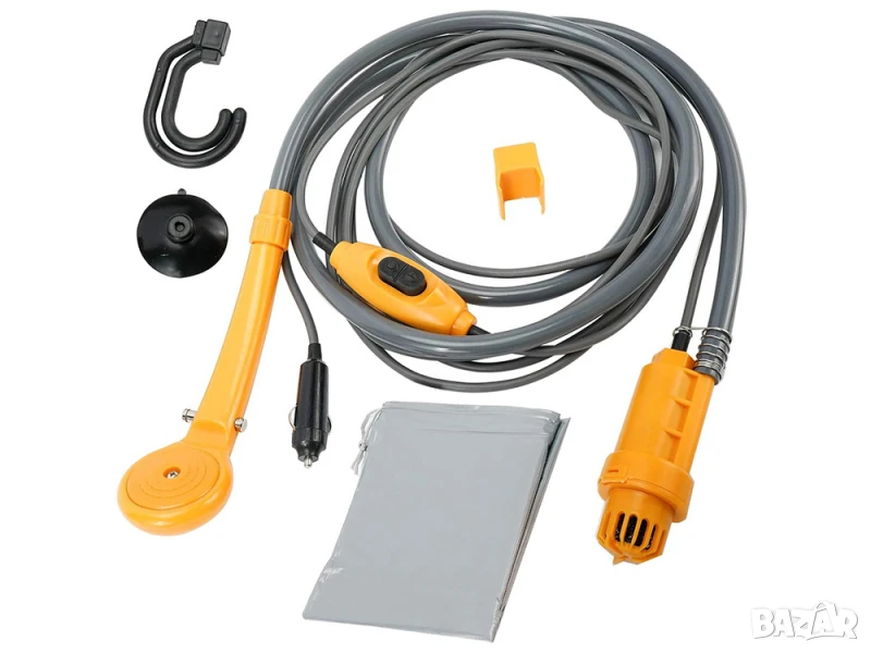 Преносим къмпинг душ 12V – включване в запалка, пълен комплект, снимка 1