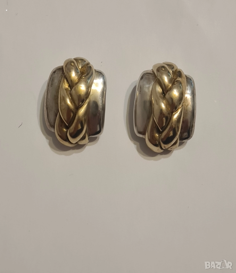 Винтидж обеци YAACOV HELLER от сребро 925 и злато с ярък дизайн, снимка 1
