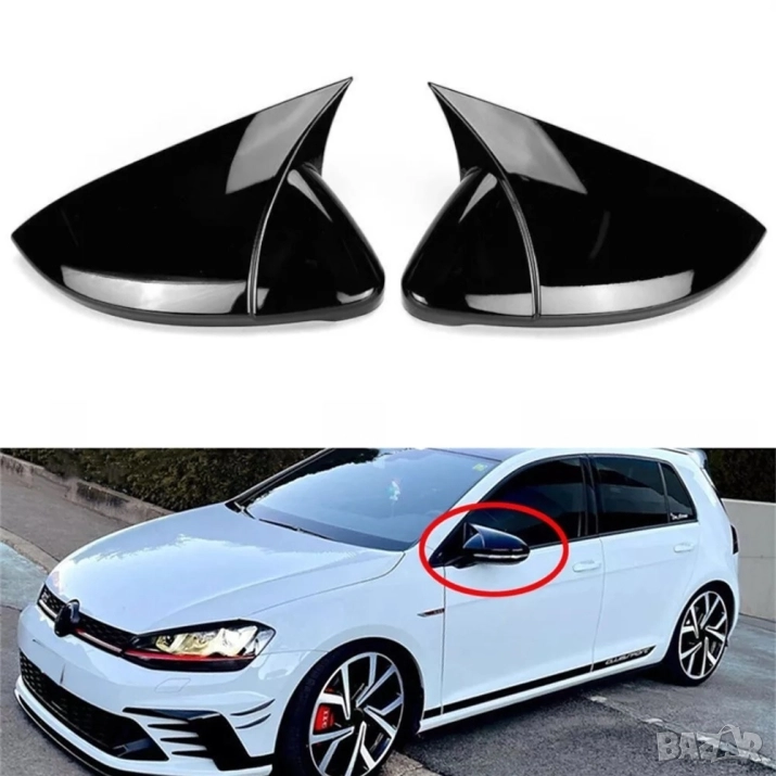 Batman Style капаци за огледала – комплект 2 бр.  VW Golf 7  7.5 E-Golf 2013–2020, снимка 1