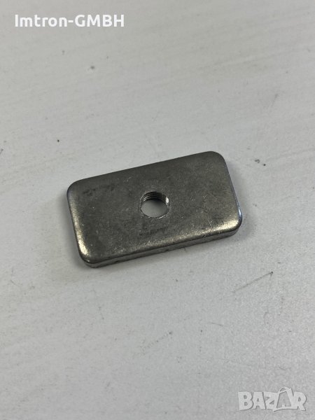 Правоъгълна метална планка  с резба BN 22062  Стомана ф 3 мм  22х12х3 мм, снимка 1