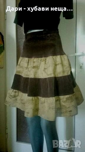 Разкроена пола от джинсов плат и велур👗S,S/M👗арт.3095, снимка 1