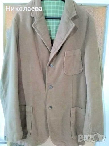 Тъмно бежово мъжко спортно сако-памук,р-р 52., снимка 1